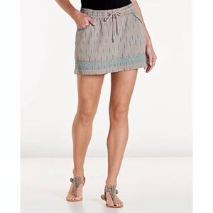 Toad&Co Women's Organic Cotton Fresco‎ Skort
Brown W/Teal Accents Size Large